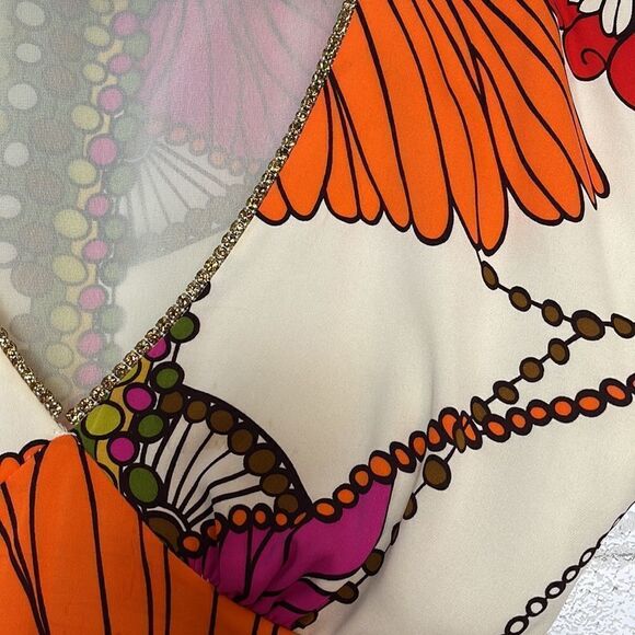 Trina Turk Silk Floral Printed Blouse P XS - Picture 4 of 8